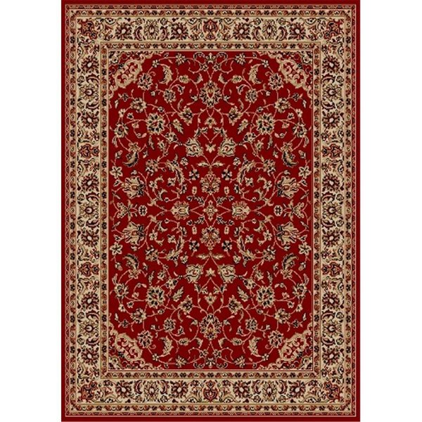 Auric 1833-6011-RED Como Rectangular Red Traditional Italy Area Rug, 5 ft. 5 in. W x 7 ft. 7 in. H AU2643539